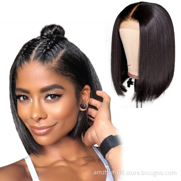 Wholesale Straight Bob Wig Natural Human Hair Hd Full Transparent Lace Front Wig Cheap Indian Virgin Human Hair Lace Frontal Wig